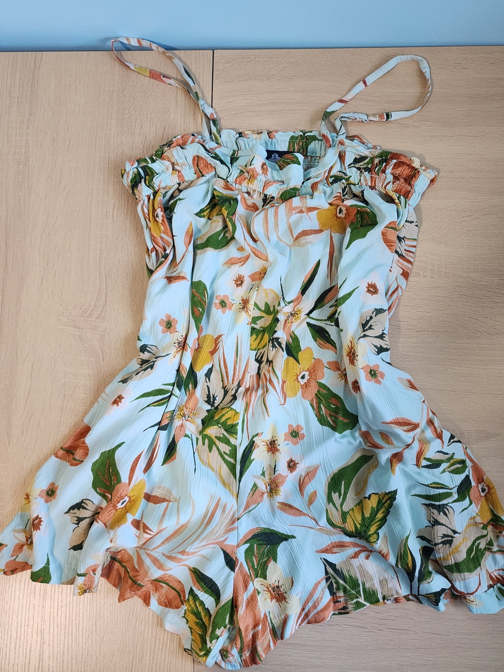 Angie Floral Sundress in Aqua, Green and Orange